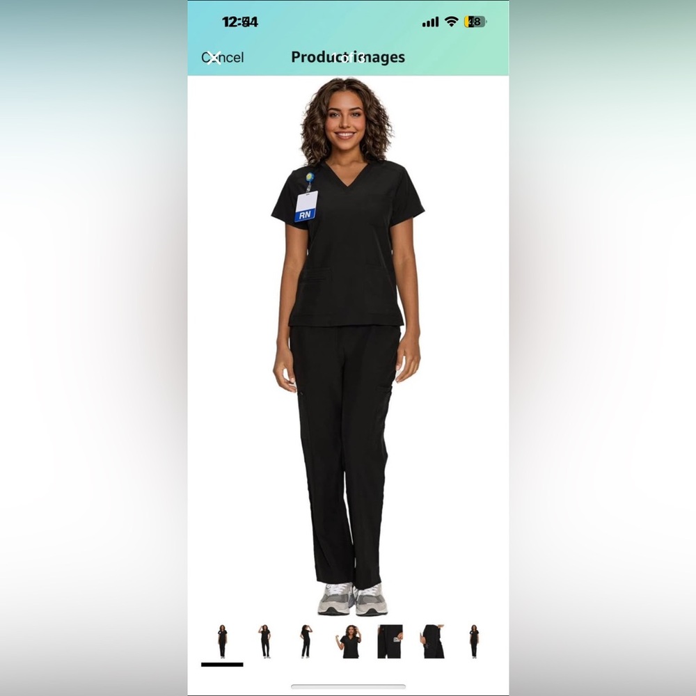 Women's Classic Black Scrub Set